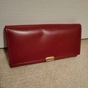NWOT Jafferjees Ayesha Red Wallet w Gold Detail